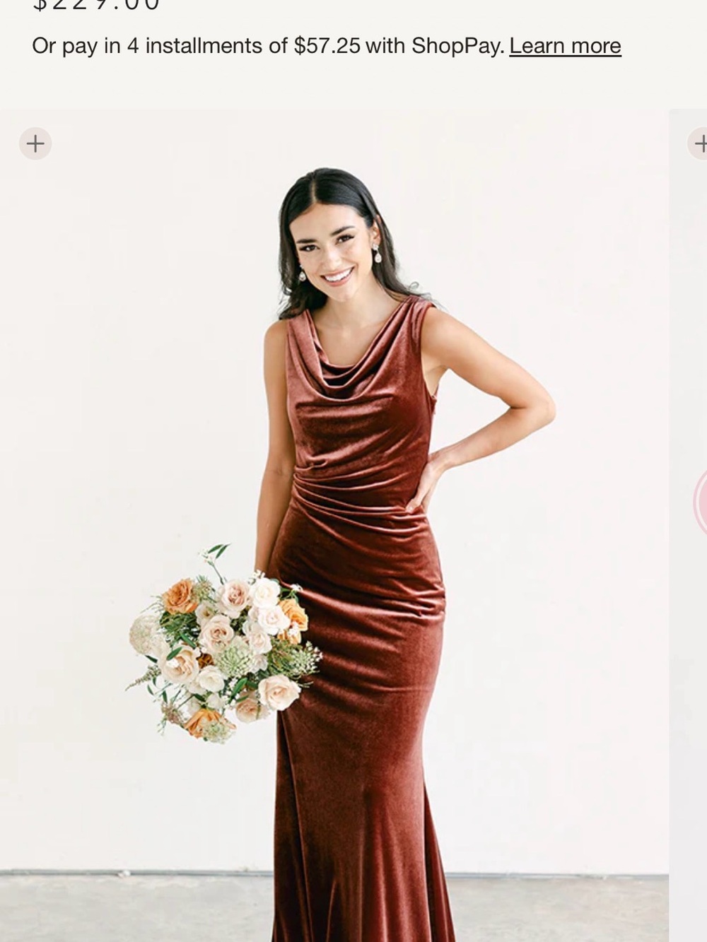 Revelry “Faith” Draped Velvet Maxi Dress